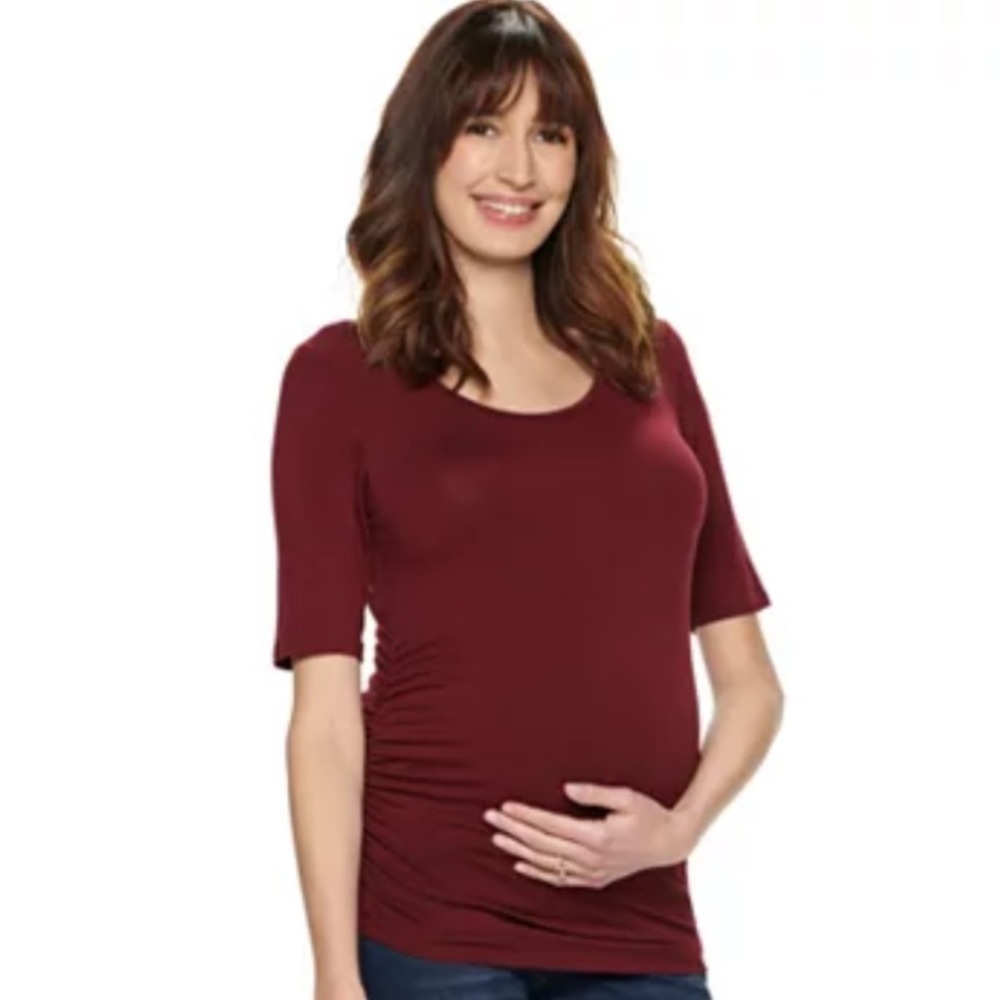 Quarter sleeve maternity shirt